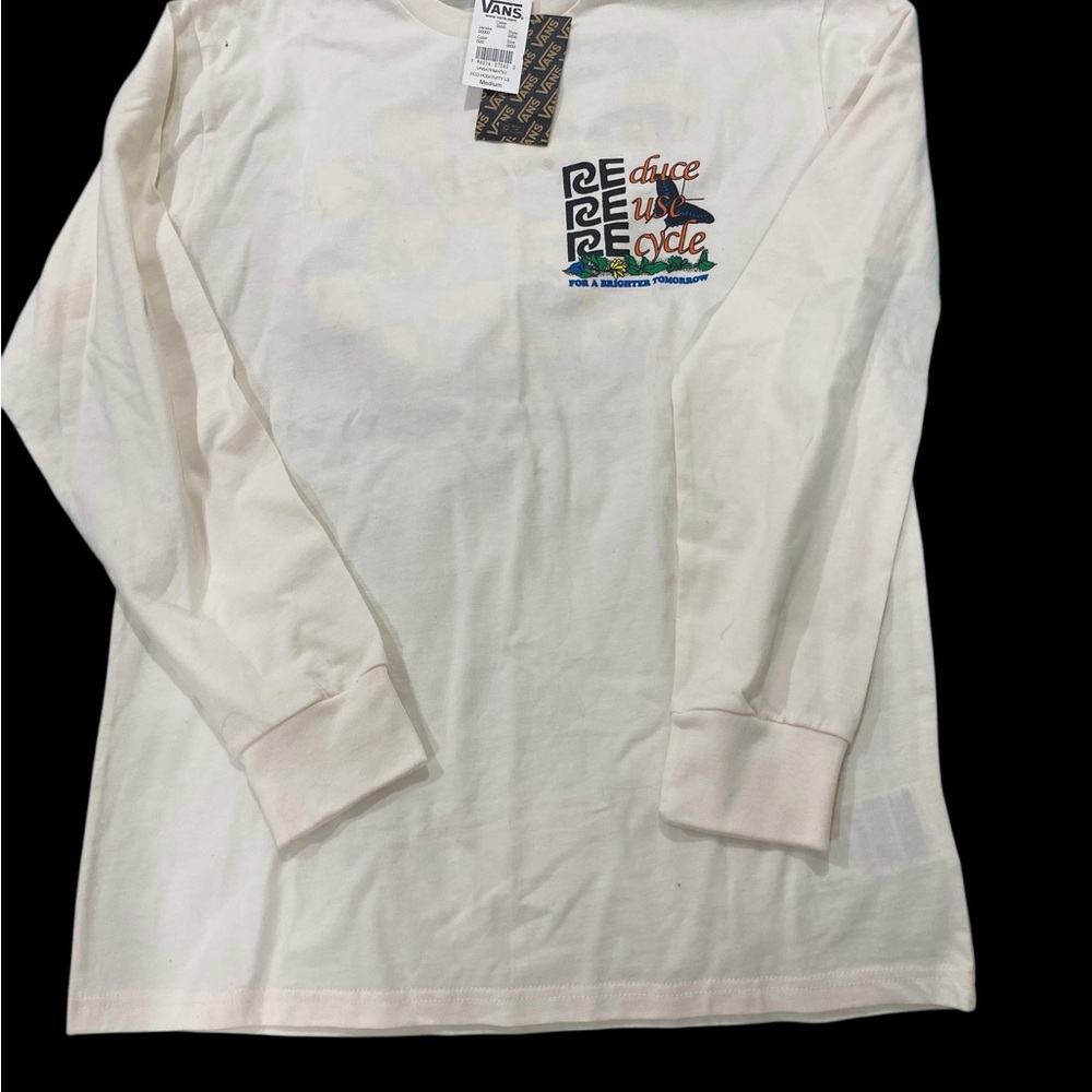 NWT Vans White Long Sleeve Eco Positivity Graphic Tee